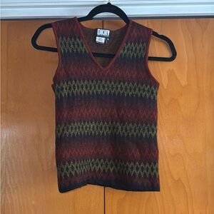 Vintage DKNY sweater vest diamond pattern